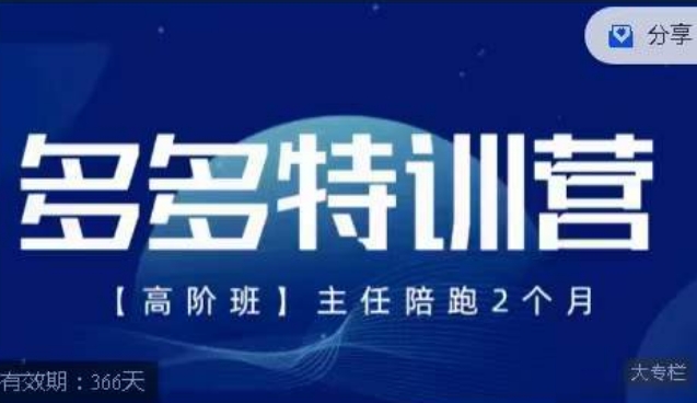 纪主任·多多特训营高阶班【9月13日更新】，拼多多最新玩法技巧落地实操-文强博客