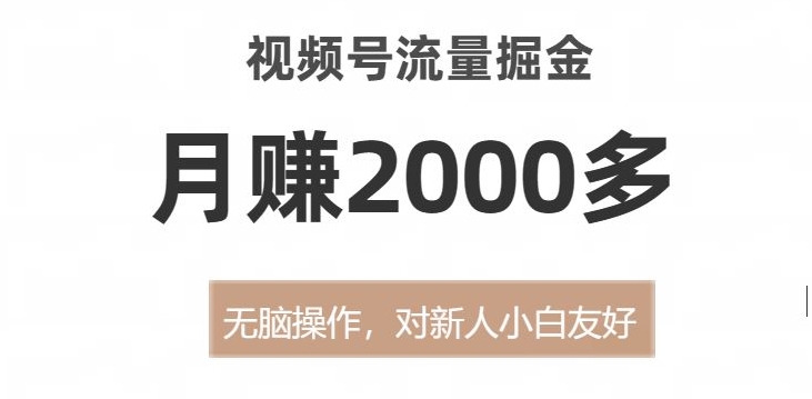 视频号流量掘金，无脑操作，对新人小白友好，月赚2000多【揭秘】-文强博客