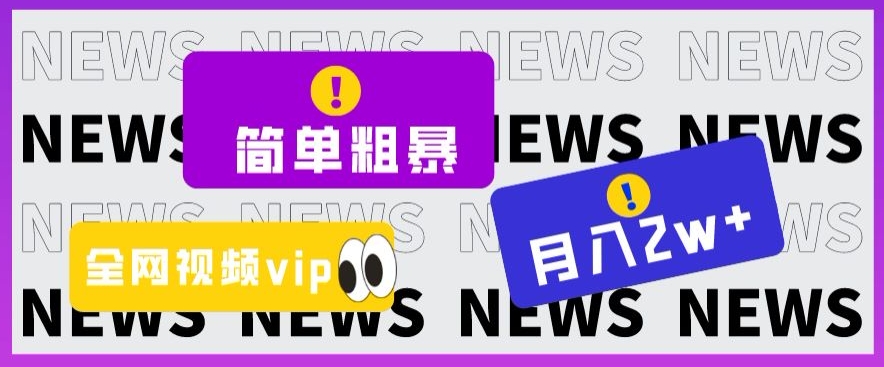 简单粗暴零成本，高回报，全网视频VIP掘金项目，月入2万＋【揭秘】-文强博客