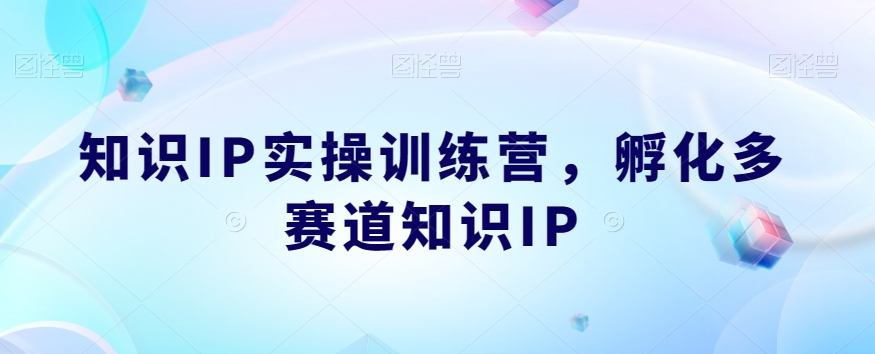 知识IP实操训练营，​孵化多赛道知识IP-文强博客