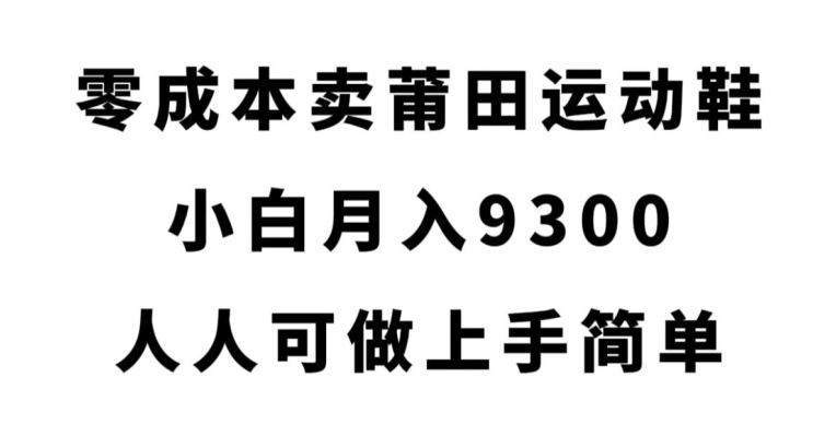 零成本卖莆田运动鞋，小白月入9300，人人可做上手简单【揭秘】-文强博客