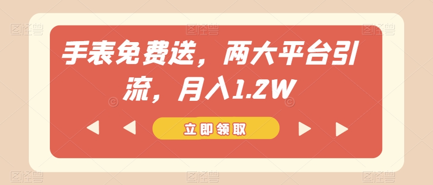 手表免费送，两大平台引流，月入1.2W【揭秘】-文强博客