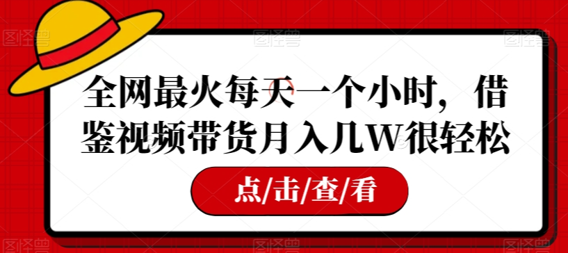 全网最火每天一个小时，借鉴视频带货月入几W很轻松【揭秘】-文强博客