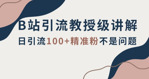 B站引流教授级讲解，细节满满，日引流100+精准粉不是问题【揭秘】-文强博客