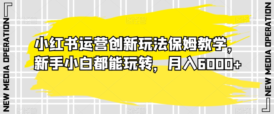 小红书运营创新玩法保姆教学，新手小白都能玩转，月入6000+【揭秘】-文强博客