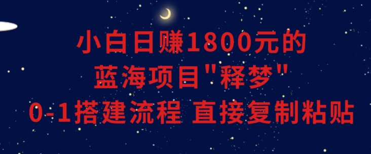 小白能日赚1800元的蓝海项目”释梦”0-1搭建流程可直接复制粘贴长期做【揭秘】-文强博客