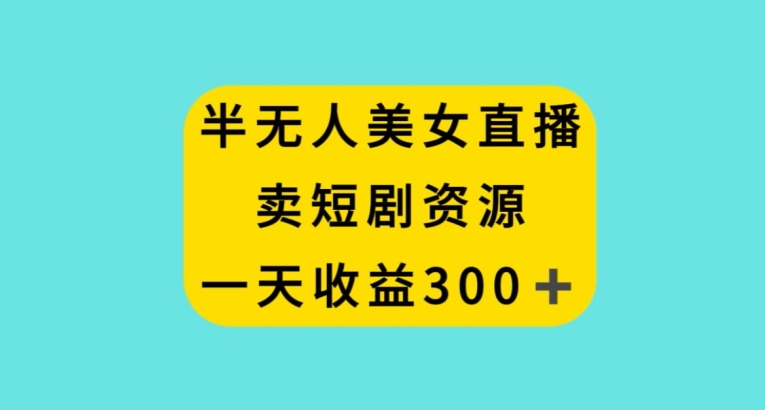 半无人美女直播，卖短剧资源，一天收益300+【揭秘】-文强博客