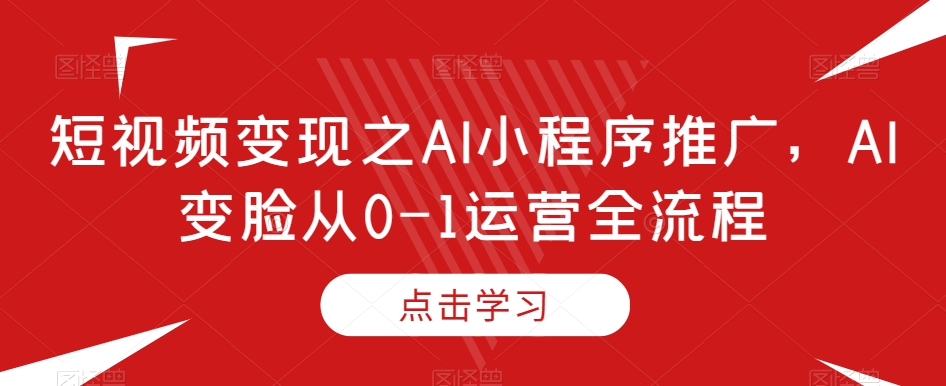 短视频变现之AI小程序推广，AI变脸从0-1运营全流程-文强博客