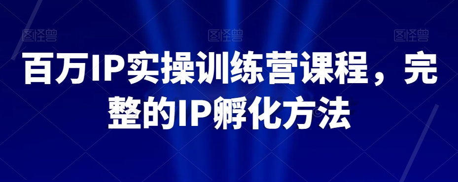 百万IP实操训练营课程，完整的IP孵化方法-文强博客