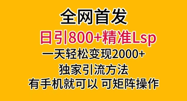 全网首发！日引800+精准老色批，一天变现2000+，独家引流方法，可矩阵操作【揭秘】-文强博客