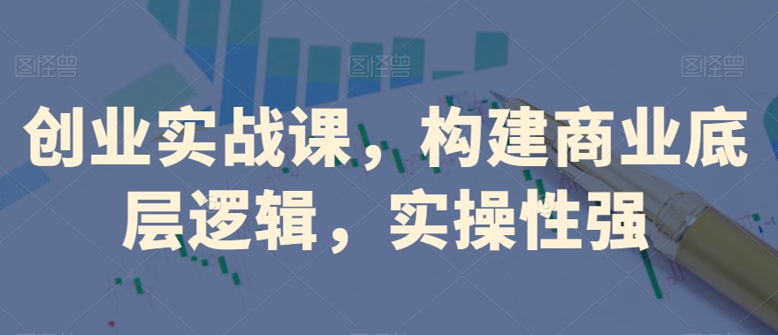 创业实战课，​构建商业底层逻辑，实操性强-文强博客