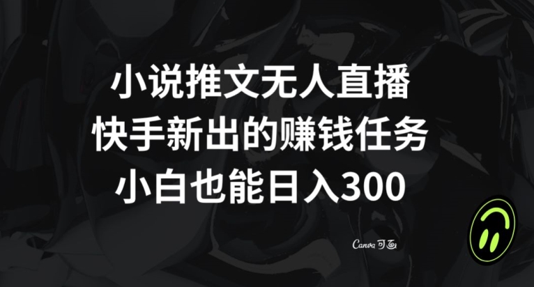 小说推文无人直播，快手新出的赚钱任务，小白也能日入300+【揭秘】-文强博客