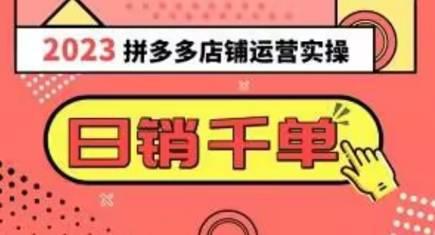 2023拼多多运营实操，每天30分钟日销1000＋，爆款选品技巧大全（10节课）-文强博客