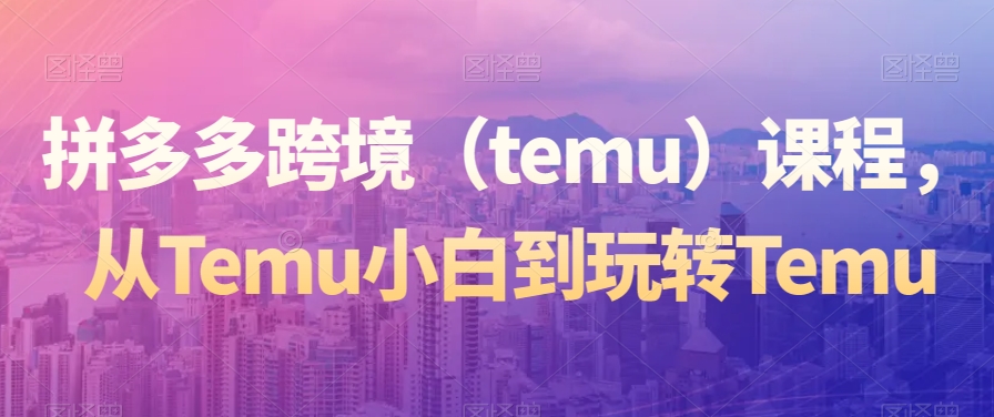 拼多多跨境（temu）课程，从Temu小白到玩转Temu-文强博客