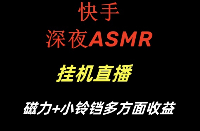 快手深夜ASMR挂机直播，磁力+小铃铛收益（附带工具和5G素材）【揭秘】-文强博客