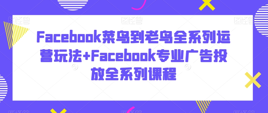 Facebook菜鸟到老鸟全系列运营玩法+Facebook专业广告投放全系列课程-文强博客