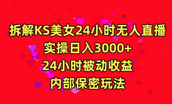 利用快手24小时无人美女直播，实操日入3000，24小时被动收益，内部保密玩法【揭秘】-文强博客