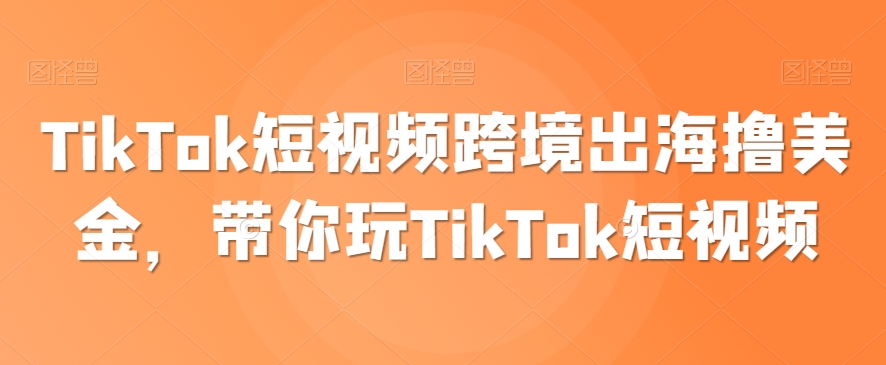 TikTok短视频跨境出海撸美金，带你玩TikTok短视频-文强博客