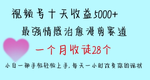 十天收益5000+，多平台捞金，视频号情感治愈漫剪，一个月收徒28个，小白一部手机轻松上手【揭秘】-文强博客