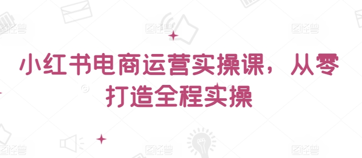 小红书电商运营实操课，​从零打造全程实操-文强博客