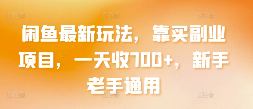 闲鱼最新玩法，靠买副业项目，一天收700+，新手老手通用【揭秘】-文强博客