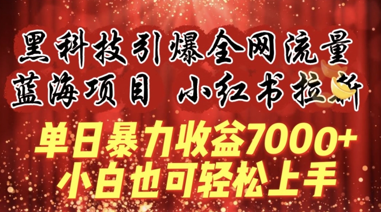 蓝海项目!黑科技引爆全网流量小红书拉新，单日暴力收益7000+，小白也能轻松上手【揭秘】-文强博客