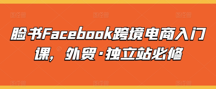 脸书Facebook跨境电商入门课，外贸·独立站必修-文强博客