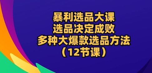 暴利选品大课：选品决定成败，教你多种大爆款选品方法(12节课)-文强博客