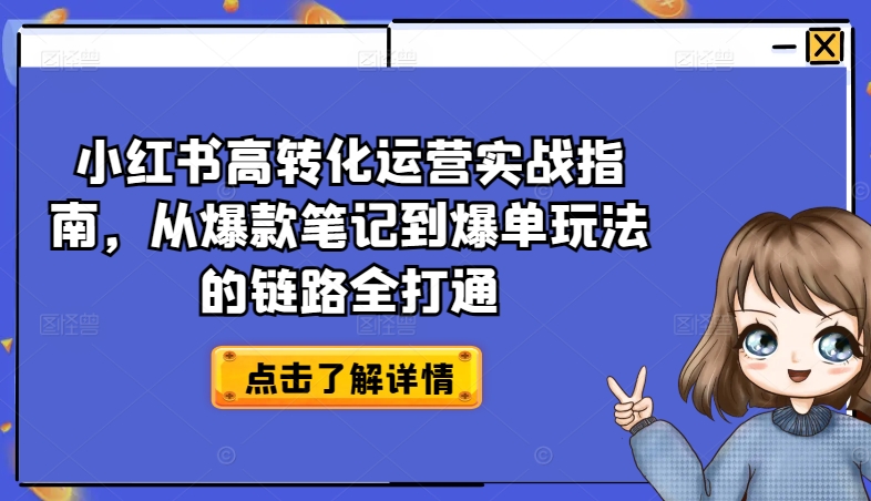 小红书高转化运营实战指南，从爆款笔记到爆单玩法的链路全打通-文强博客