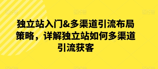 独立站入门&多渠道引流布局策略，详解独立站如何多渠道引流获客-文强博客