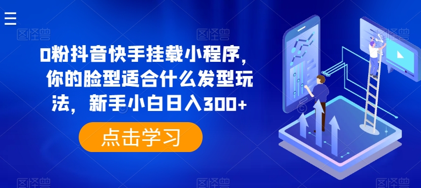 0粉抖音快手挂载小程序，你的脸型适合什么发型玩法，新手小白日入300+【揭秘】-文强博客