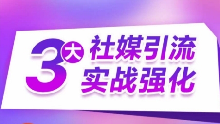 3大社媒引流实战强化，多渠道站外引流，高效精准获客，订单销售额翻倍增长-文强博客