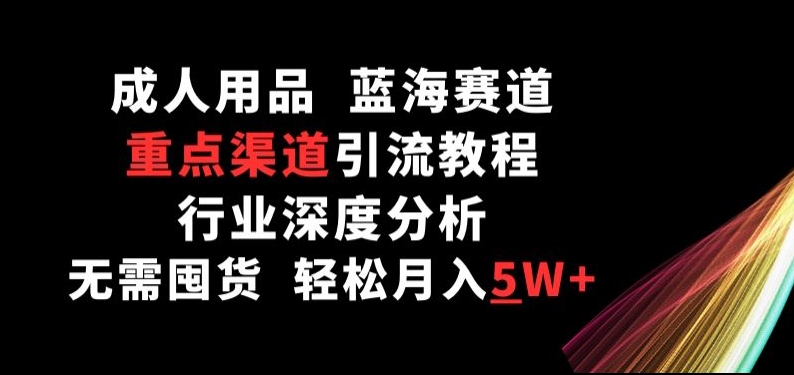 成人用品，蓝海赛道，重点渠道引流教程，行业深度分析，无需囤货，轻松月入5W+【揭秘】-文强博客