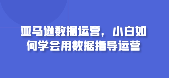 亚马逊数据运营，小白如何学会用数据指导运营-文强博客