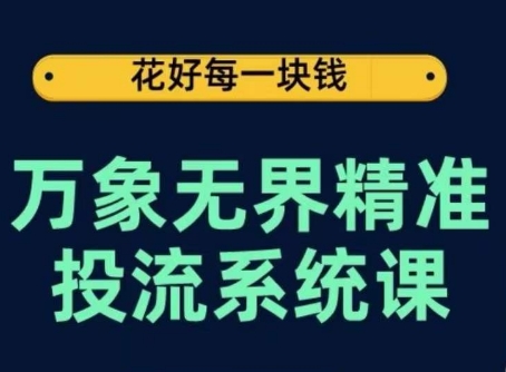 万象无界精准投流系统课，从关键词到推荐，从万象台到达摩盘，从底层原理到实操步骤-文强博客