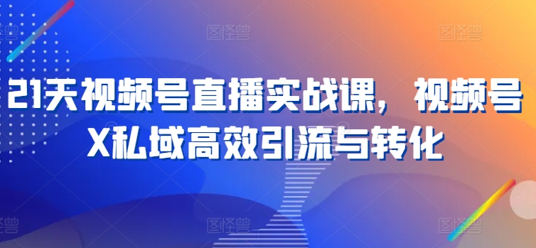 21天视频号直播实战课，视频号X私域高效引流与转化-文强博客