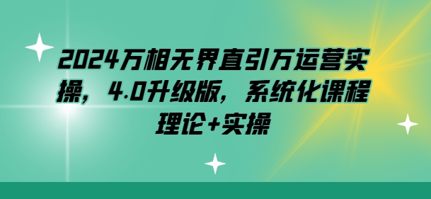 2024万相无界直引万运营实操，4.0升级版，系统化课程 理论+实操-文强博客