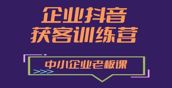 企业抖音营销获客增长训练营，中小企业老板必修课-文强博客