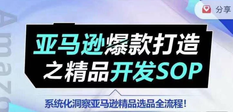 【训练营】亚马逊爆款打造之精品开发SOP，系统化洞察亚马逊精品选品全流程-文强博客