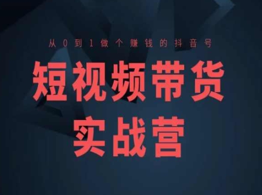 短视频带货实战营(高阶课)，从0到1做个赚钱的抖音号-文强博客