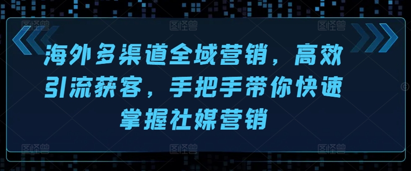 海外多渠道全域营销，高效引流获客，手把手带你快速掌握社媒营销-文强博客