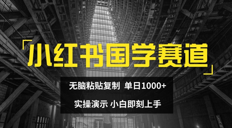 小红书国学赛道，无脑粘贴复制，单日1K，实操演示，小白即刻上手【揭秘】-文强博客