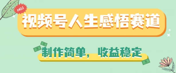 视频号人生感悟赛道，制作简单，收益稳定【揭秘】-文强博客