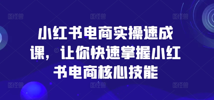 小红书电商实操速成课，让你快速掌握小红书电商核心技能-文强博客