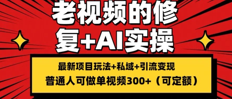 修复老视频的玩法，搬砖+引流的变现(可持久)，单条收益300+【揭秘】-文强博客