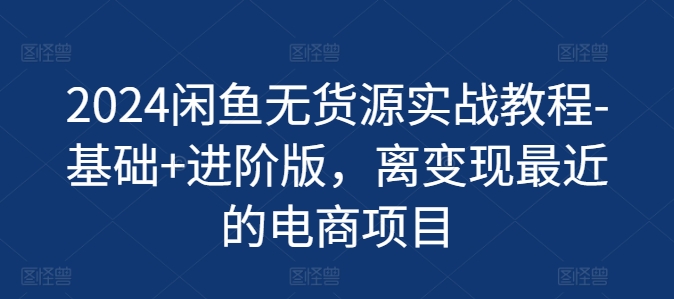 2024闲鱼无货源实战教程-基础+进阶版，离变现最近的电商项目-文强博客