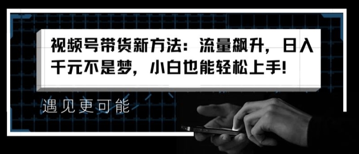 视频号带货新方法：流量飙升，日入千元不是梦，小白也能轻松上手【揭秘】-文强博客