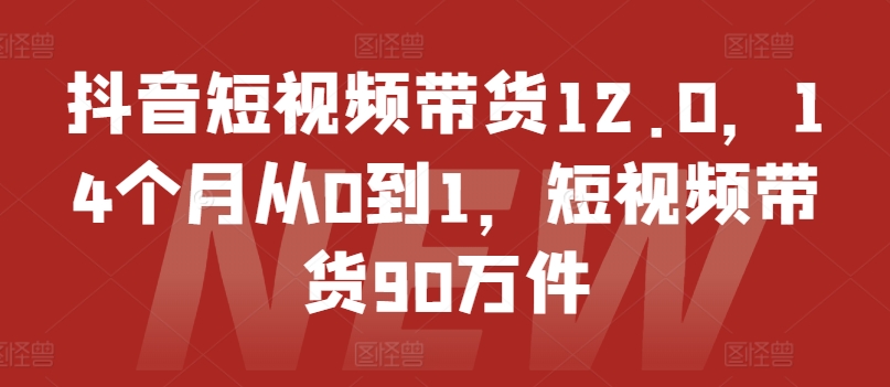 抖音短视频带货12.0，14个月从0到1，短视频带货90万件-文强博客