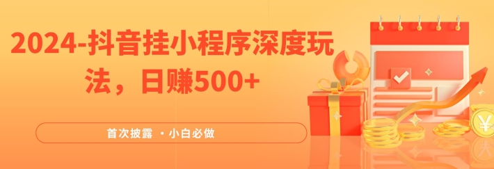 2024全网首次披露，抖音挂小程序深度玩法，日赚500+，简单、稳定，带渠道收入，小白必做【揭秘】-文强博客