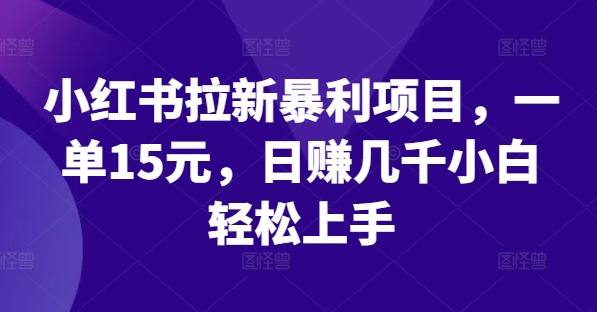 小红书拉新暴利项目，一单15元，日赚几千小白轻松上手【揭秘】-文强博客